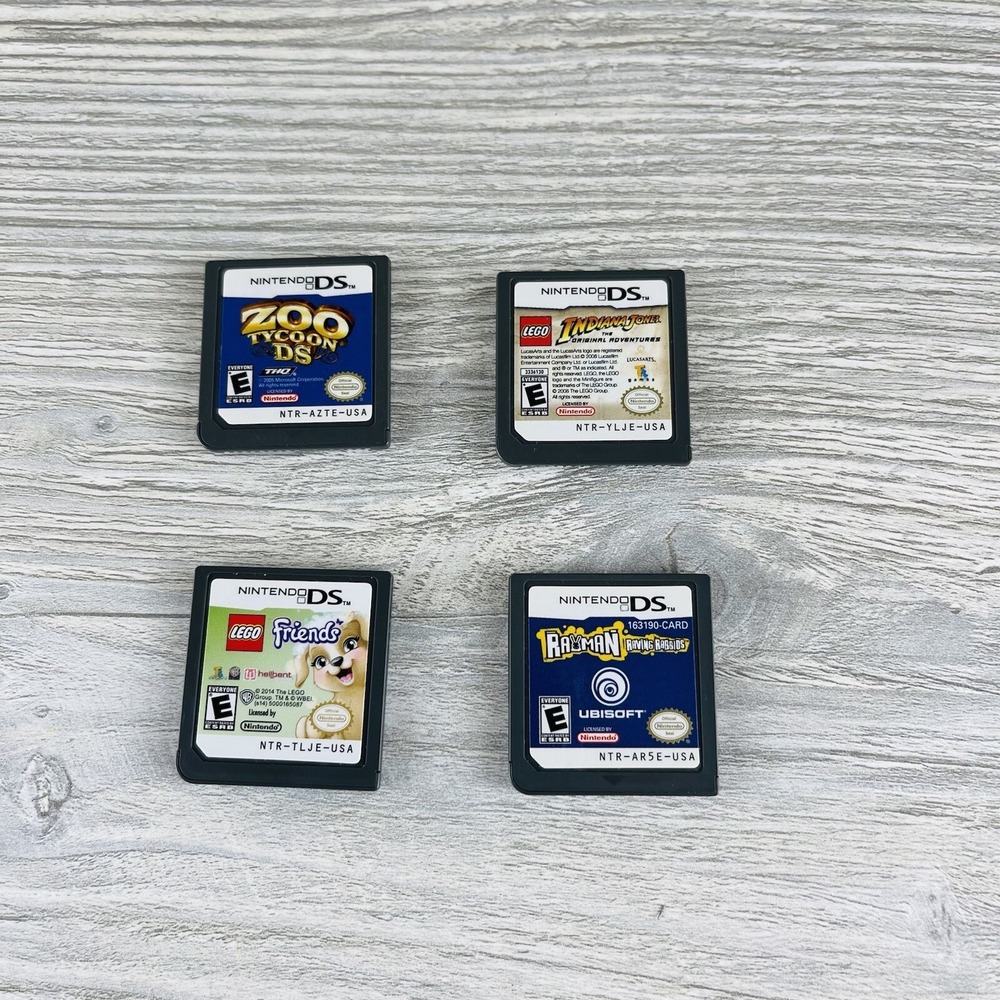 Nintendo DS Games, Lot of 4. Lego Friends,Indiana Jones, Zoo Tycoon DS,Rayman